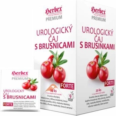 HERBEX Premium urologický čaj s brusnicami forte 20 x 1,5 g