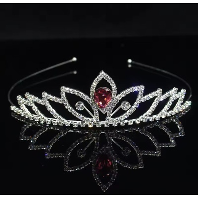 Naishide Jewelry slavnostní korunka do vlasů Crystal stříbrná červená – Hledejceny.cz