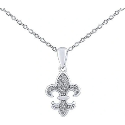 SILVEGO Strieborný náhrdelník skautská ľalia henriette s brilliance zirconia DCC1608267N