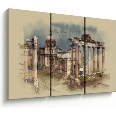 Obraz - Forum Romanum, Řím, Itálie, třídílný 120x80 cm