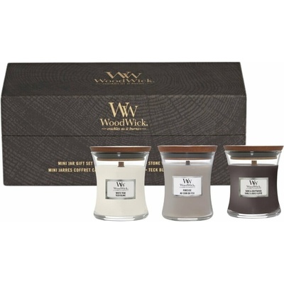 WoodWick Fireside, White Teak a Sand & Driftwood 3 x 85 g