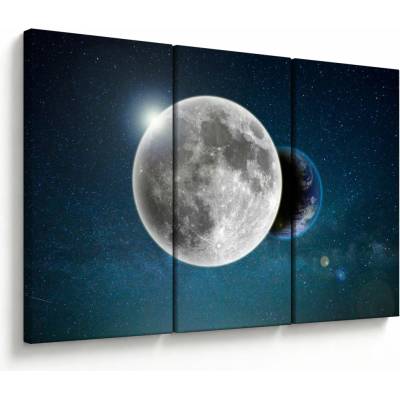Obraz - Zem v zákryte Mesiaca, trojdielne 120x80 cm