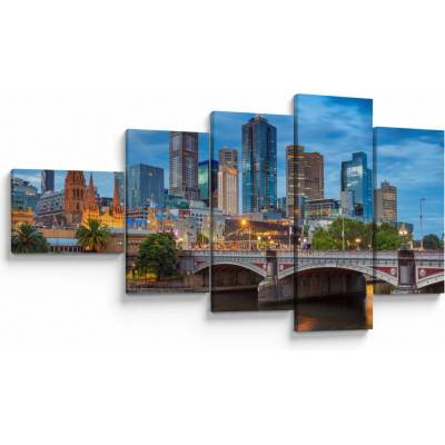 Obraz mesta Melbourne, päťdielne 110x60 cm