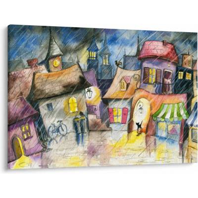 Obraz - Deštivý večer, jednodílný 100x70 cm