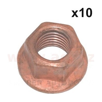 ACI Měděná matice M10x1,25 s přírubou (průměr 19,5mm), sada 10ks