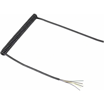 Tru Components 1571516 špirálový kábel 204 mm / 600 mm 6 x 0.12 mm² čierna