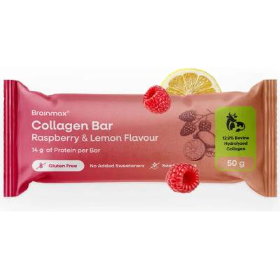 BrainMax Pure Raspberry & Lemon Collagen Bar 50 g