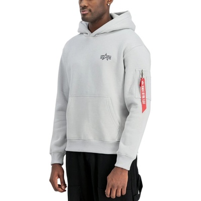 Alpha Industries Signature BP Hoody pánska mikina pastel grey
