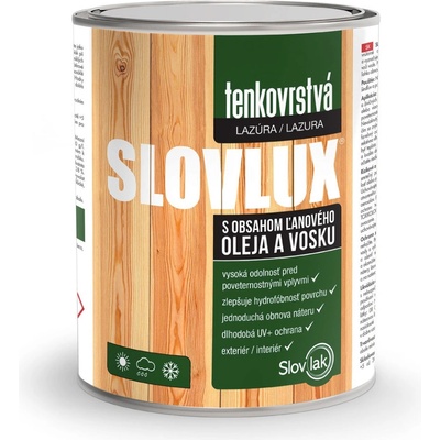 Slovlux Tenkovrstvá lazúra na drevo Orech svetlý 0,7l