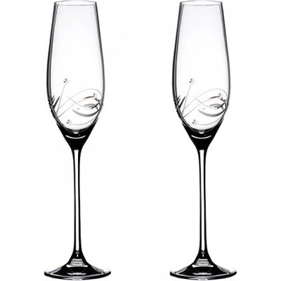 Bohemia Crystal Sklenice na sekt flétny přátelská souprava Lunar 2 ks 210 ml