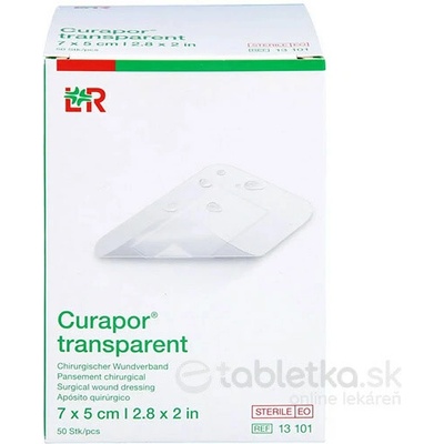 Curapor Transparent fóliové krytie vodoodolné 7x 5 cm 50 ks