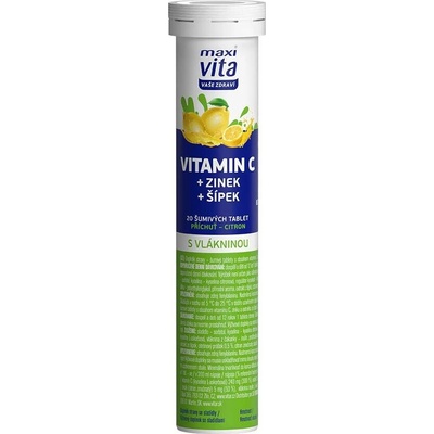 Maxi Vita Vitamin C+zinek+šípek citron eff.20 tabliet