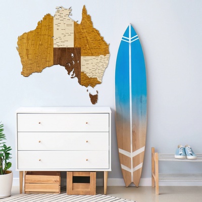 Dřevěná mapa Austrálie 100 x 78 cm