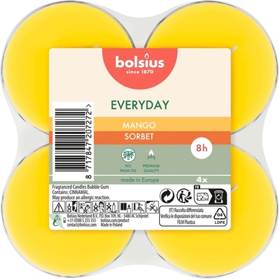 Bolsius Maxi čajové svíčky mango 4 ks