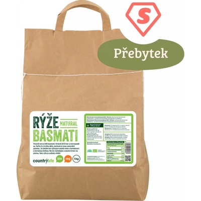 Country Life Bio Basmati rýže natural 5 kg