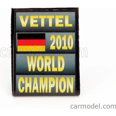 Cartrix Accessories F1 World Champion Plate Pit Board Red Bull Rb5 Red Bull N 5 Season 2010 Sebastian Vettel Šedá Černá Žlutá 1:43