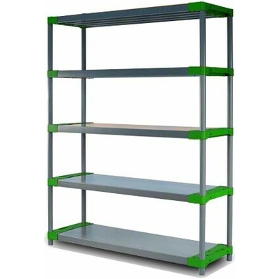 Tvujregal Regál plastový JUPITER-5 180x150x46 PVC červený/zelený Povrchová úprava: Zelená