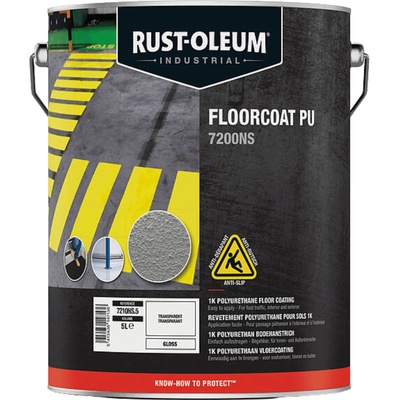 RUST-OLEUM FLOORCOAT PU - Protišmykový polyuretánový náter na podlahy Balenie: 5 L, Farba: Transparent, Odtieň: Lesklý