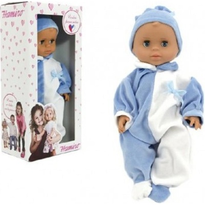 Hamiro miminko 40 cm pevné tělíčko růžovo-bílý obleček