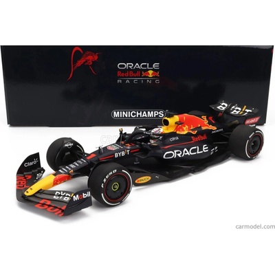 Minichamps Red bull F1 Rb18 Team Oracle Red Bull Racing N 1 Winner Austin Usa Gp Majster sveta 2022 Max Verstappen Matná modrá žltá červená 1:18
