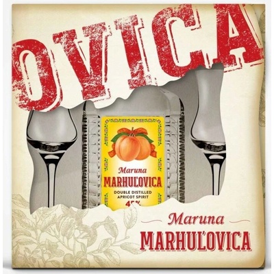 Maruna Marhuľovica 45% 0,7 l (dárčekové balenie 2 poháre)