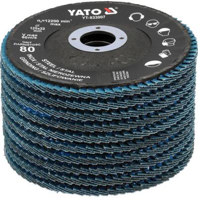 Yato lamelové kotúče 125 mm p80 yt-833002 10 ks