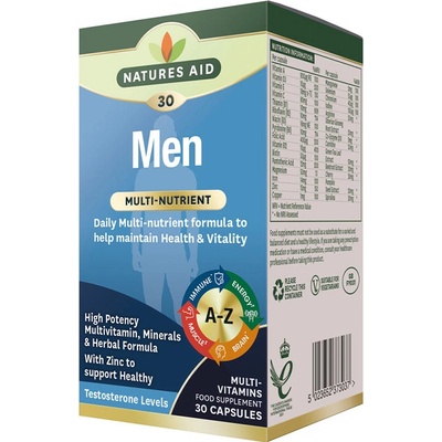 Natures Aid Multi-vitamíny a minerály pro muže 30 kapslí