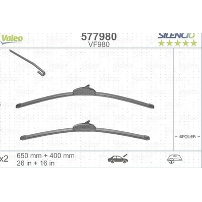 Valeo Silencio Flat Blade 650+400 mm VA 577980