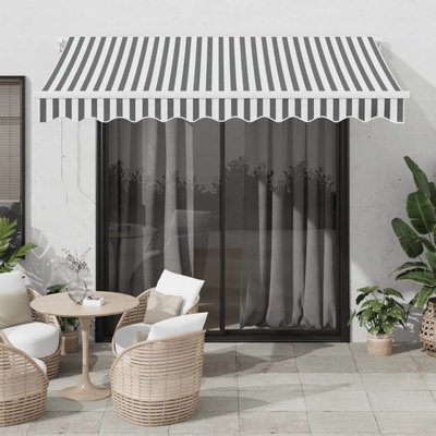 vidaXL Ručně zatahovací markýza antracitová a bílá 300 x 250 cm