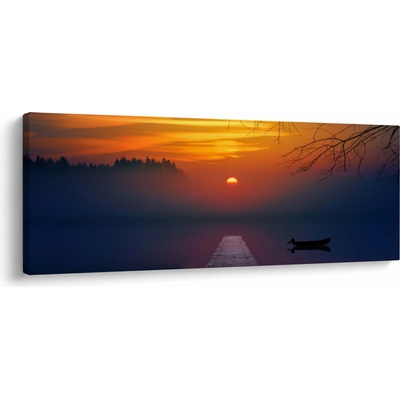 Obraz mostu při západu slunce, jednodílný 100x40 cm
