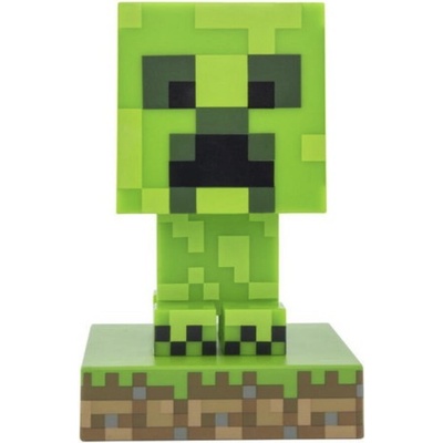 Stolní lampička Minecraft Creeper Icon Light 10cm na baterie zelené LED Světlo