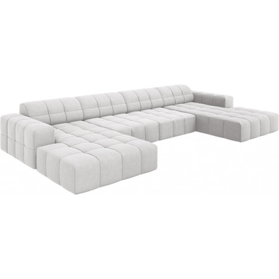 Cosmopolitan Design sametová rohová do "U" Chicago 364 cm Světle šedá