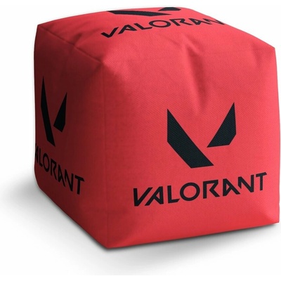 Sablio Taburet Cube VALORANT Red: 40x40x40 cm