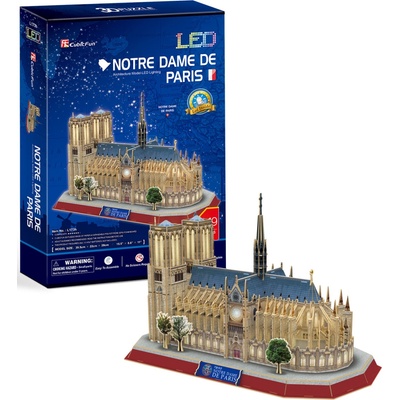 CubicFun 3D puzzle svítící Notre Dame de Paris 144 ks