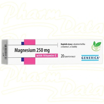 Generica Magnesium 250 mg s vitam. C 250 mg 20 eff.tablet – Hledejceny.cz