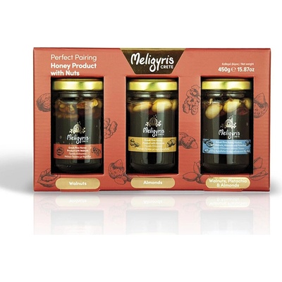 MELIGYRIS Dárkový box krétského medu s ořechy 450 g