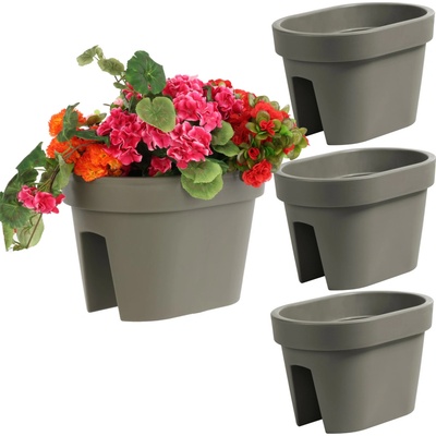 Botle Plast Květináč , šedý 39,5 x 27 x 25 cm