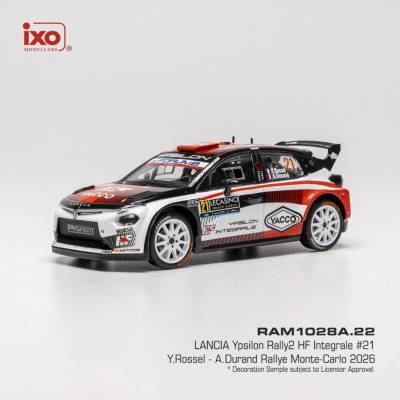 Lancia Ypsilon Rally2 HF Integrale Rallye Monte Carlo 2026 21 Rossel DunandIXO 1:43
