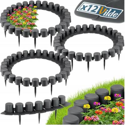 Zahradní lem plast 660 cm x 6 cm šedý
