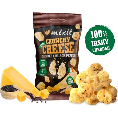 MIXIT Chrumkavý syr do vrecka írsky cheddar a čierne korenie 20 g