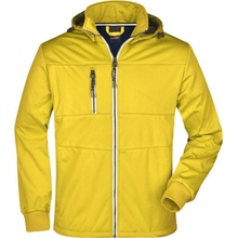 James & Nicholson JN 1078 pánska 3-vrstvová softshell bunda žltá biela modrá