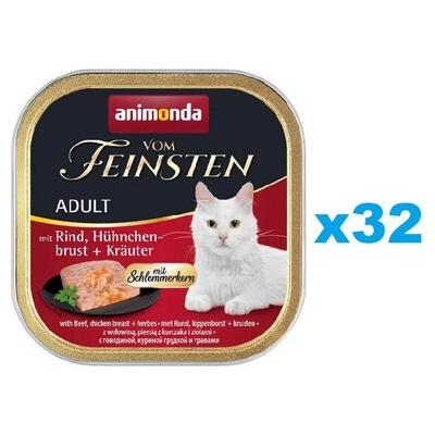 Animonda Vom Feinsten Adult hovězí kuřecí prsa bylinky 32 x 100 g – Hledejceny.cz