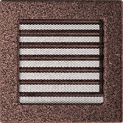 Kratki Mriežka 170 x 170 mm medená s klapkou