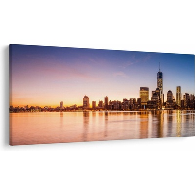 Obraz mesta pri západe slnka, jednodielne 250x125 cm