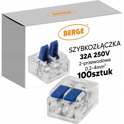 SADA 100 ks. Rychlokonektor 2-vodičový rychlokonektor 32A 0,2-4mm 4KV Instalace 250V BERGE – Hledejceny.cz