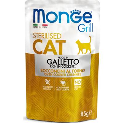 Monge Grill Cat Sterilised kachní kousky jelly 85 g