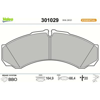 VALEO Sada brzdových platničiek kotúčovej brzdy 301029