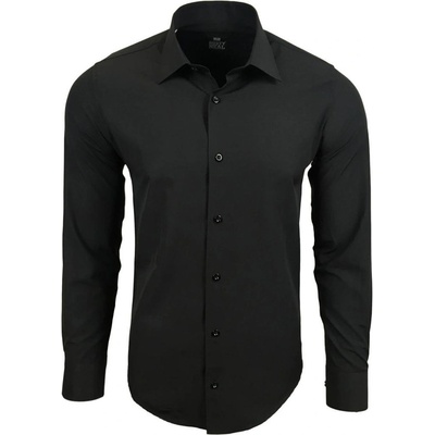 Rusty Neal košeľa pánska R-55 dlhý rukáv slim fit čierna