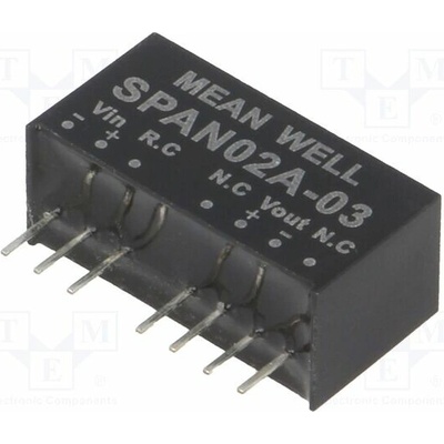 MEAN WELL SPAN02A-03 Měnič: DC/DC; 2W; Uvst: 9÷18VDC; Uvýst: 3,3VDC; Ivýst: 0÷500mA; SIP8 – Hledejceny.cz