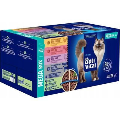 Optivital Mega Box mix chutí v omáčce 40 x 85 g